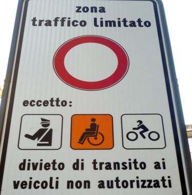 limited traffic zone sign