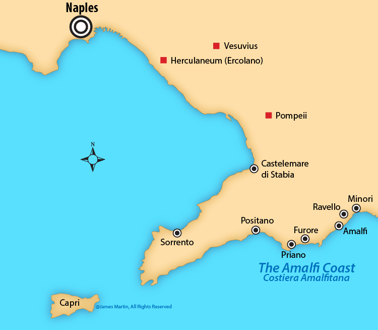 Afbeeldingsresultaat voor amalfi coast map